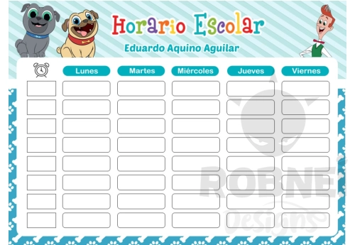 Puppy Dog Pals Horario Escolar